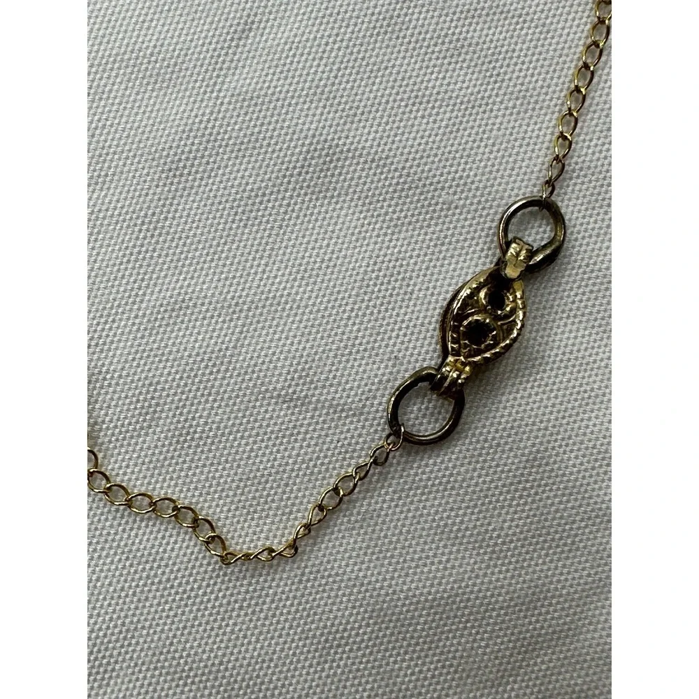 1/20th 12k Gold Necklace Childs Chain Faux Pearl Delicate 15 in Links VTG